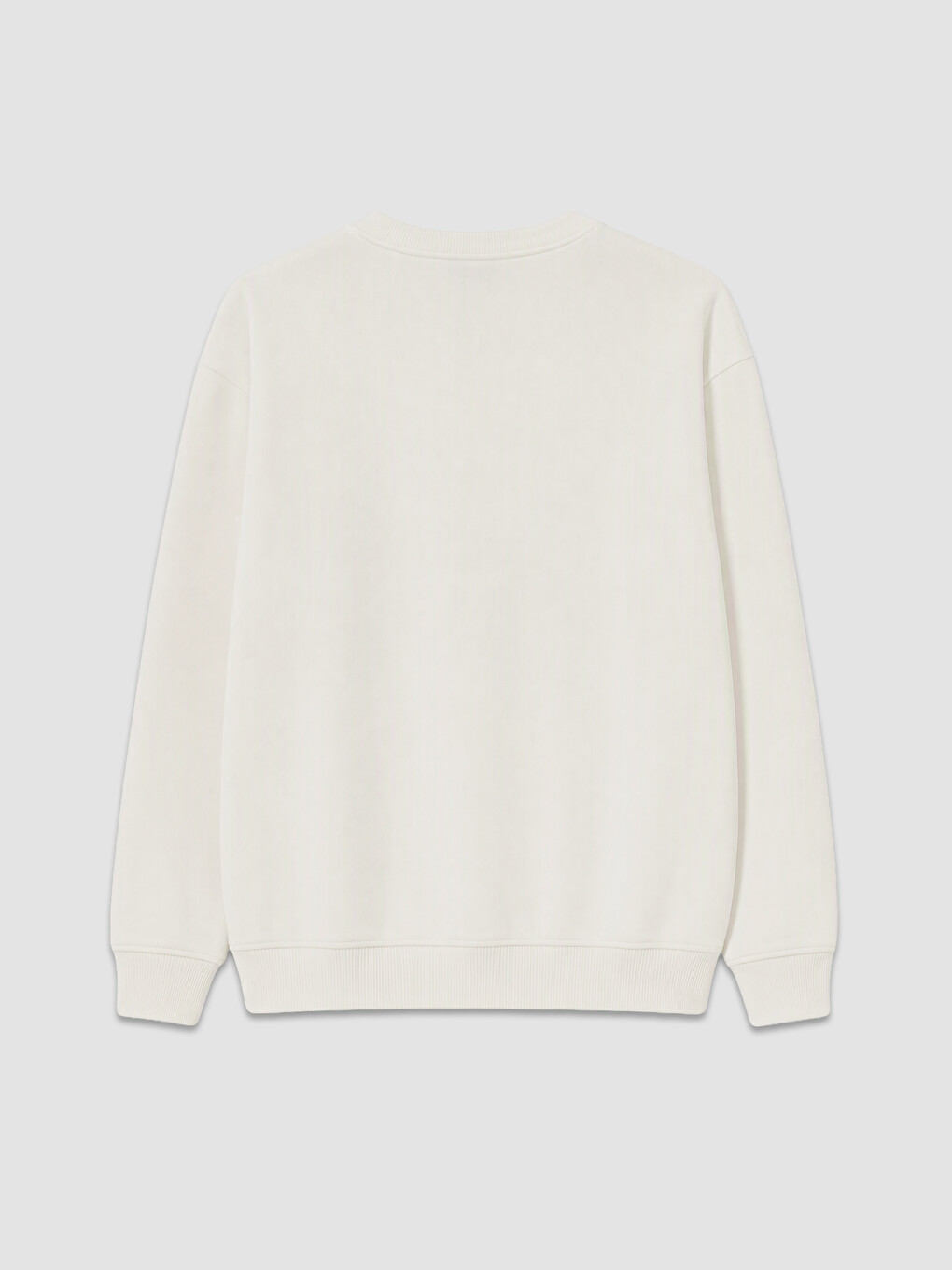 Beyaz Atatürk İmzası Baskılı Erkek Kalın Sweatshirt-1