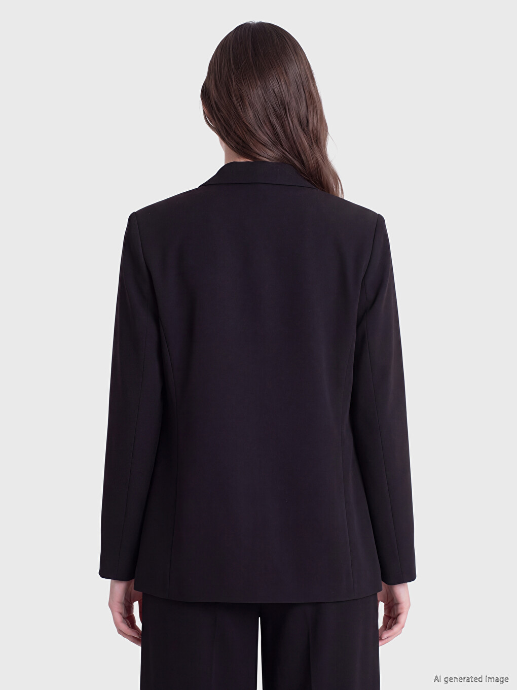 Siyah Kruvaze Yaka Kadın Blazer Ceket-3