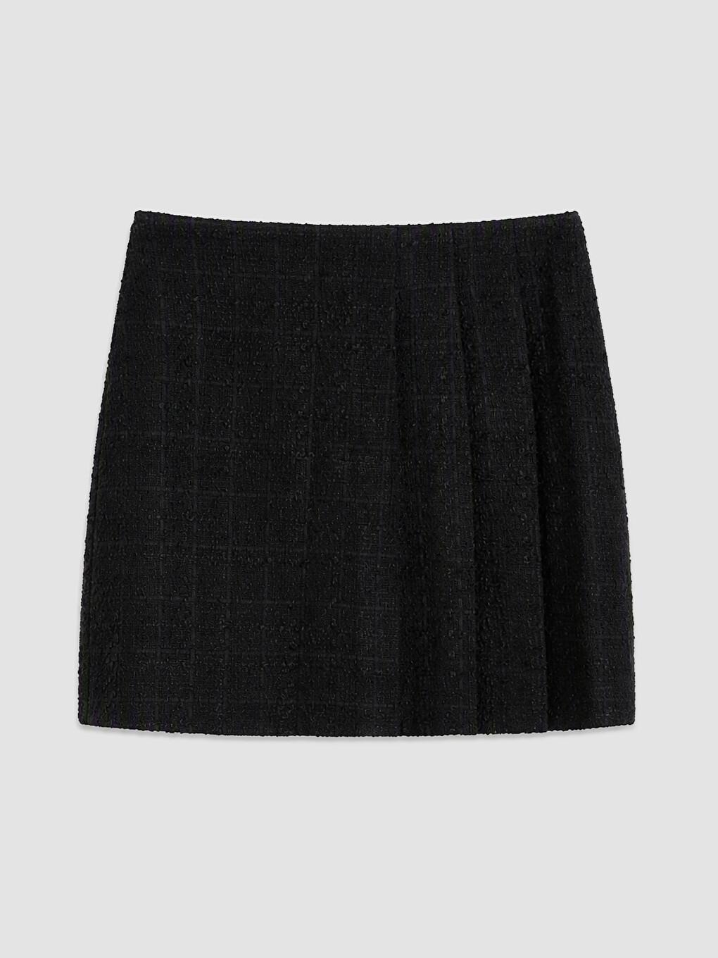 Fustă Mini Plisată Din Țesătură Tweed