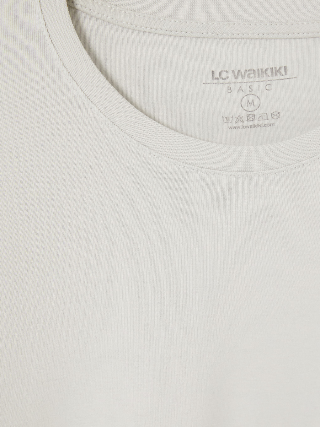 Gri Bisiklet Yaka Uzun Kollu Erkek Tişört-2