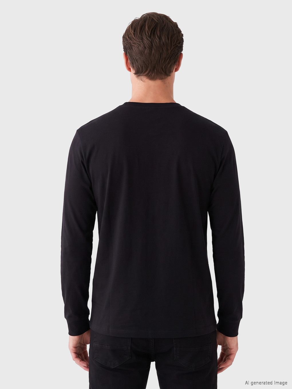 Crew Neck Long Sleeved Men's T-shirt-3