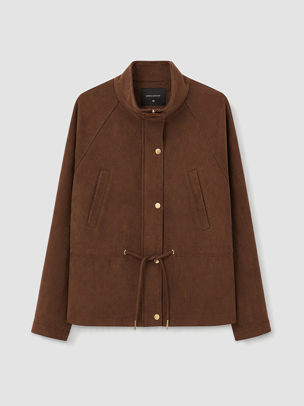 Mock Neck Suede Look Women's Jacket