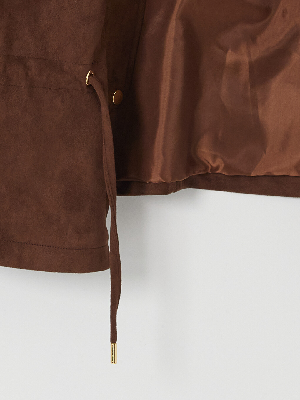 Mock Neck Suede Look Women's Jacket-3
