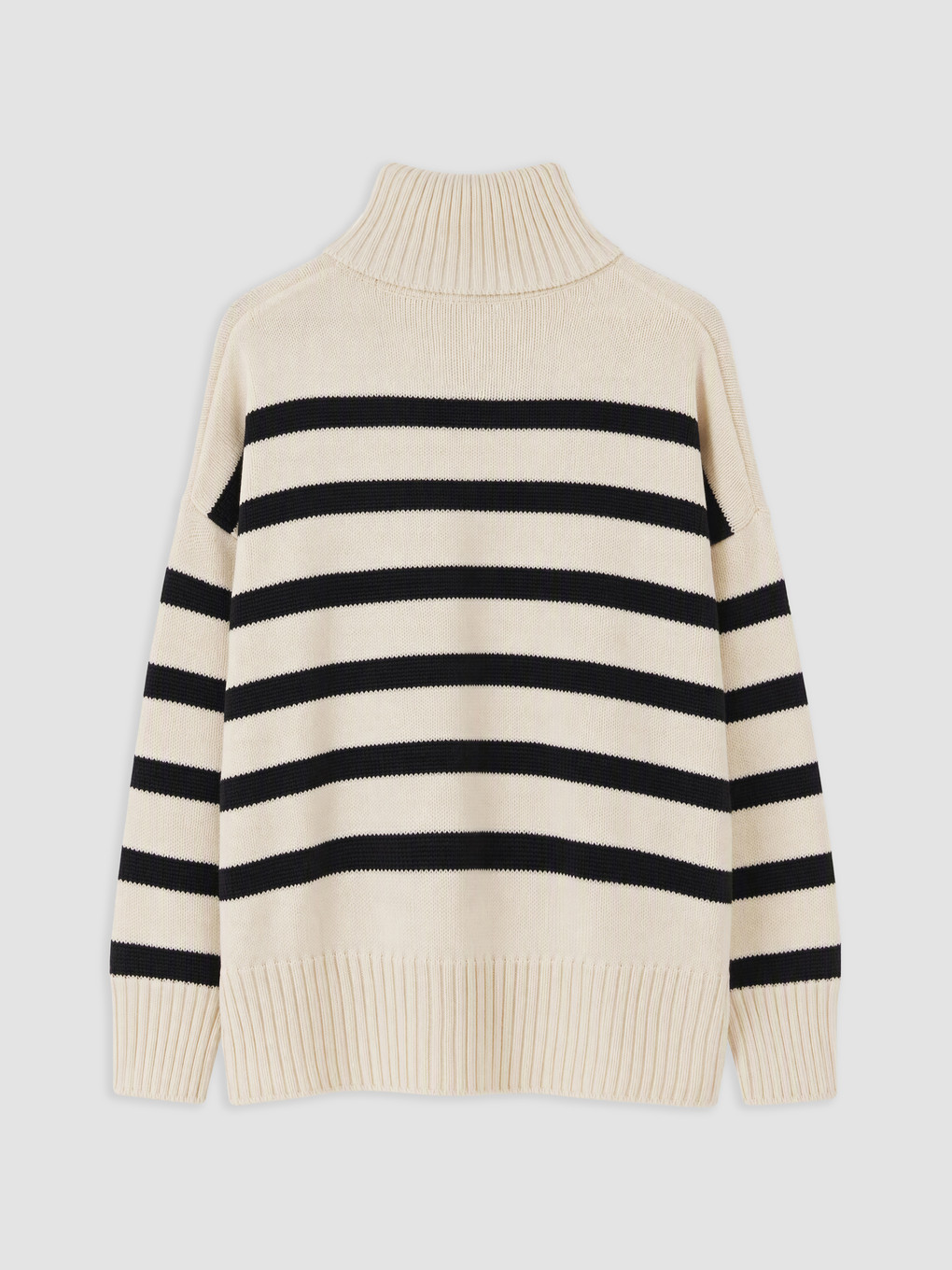 Mock Neck Striped Women's Knitwear Sweater-1