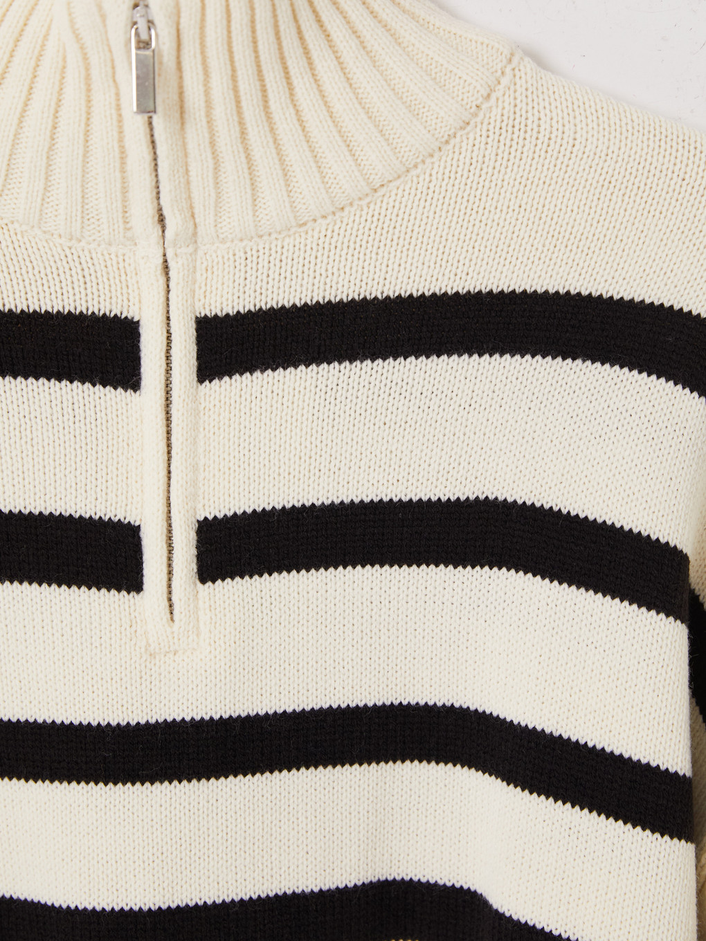 Mock Neck Striped Women's Knitwear Sweater-2