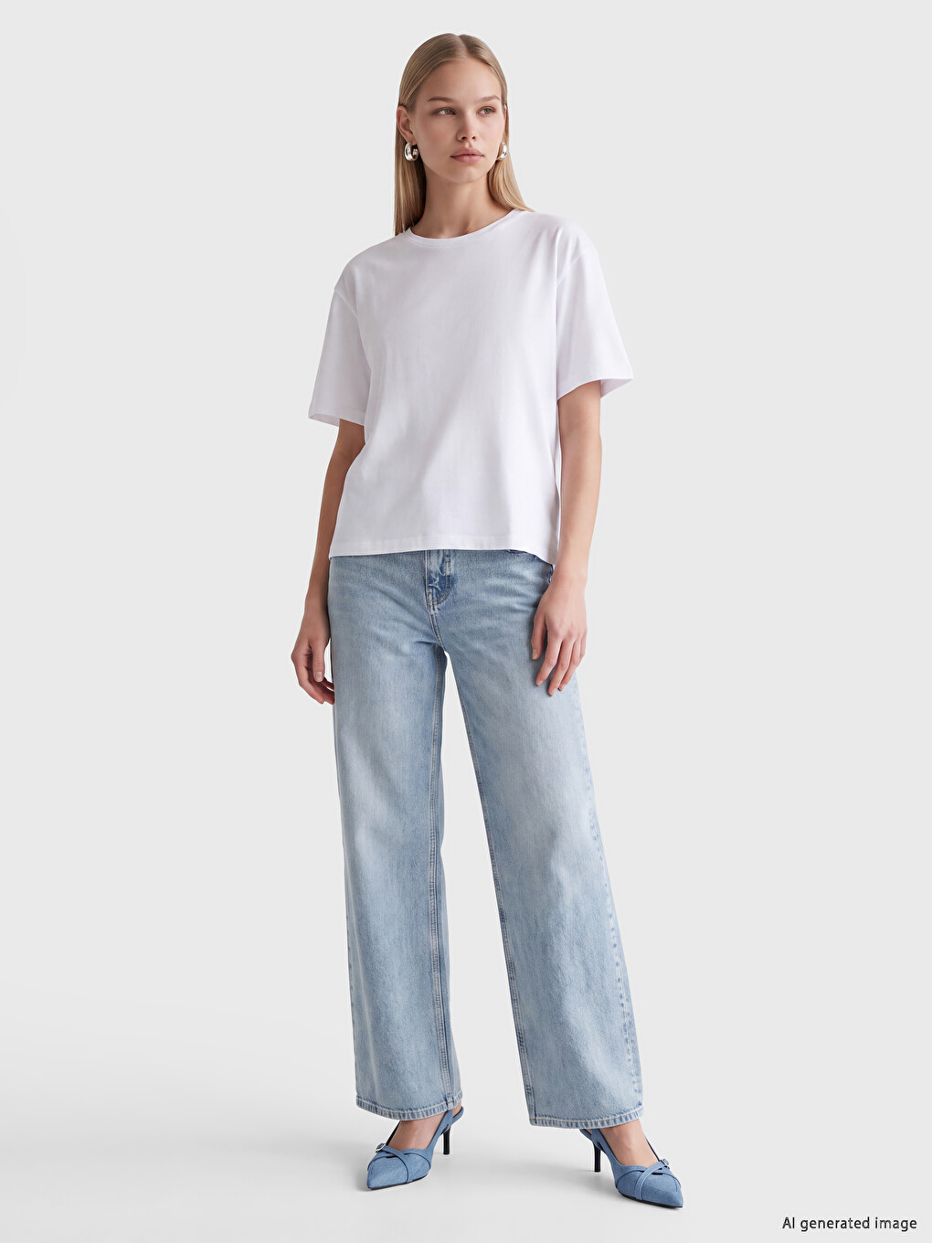 Crew Neck %100 Cotton Women's T-shirt-1