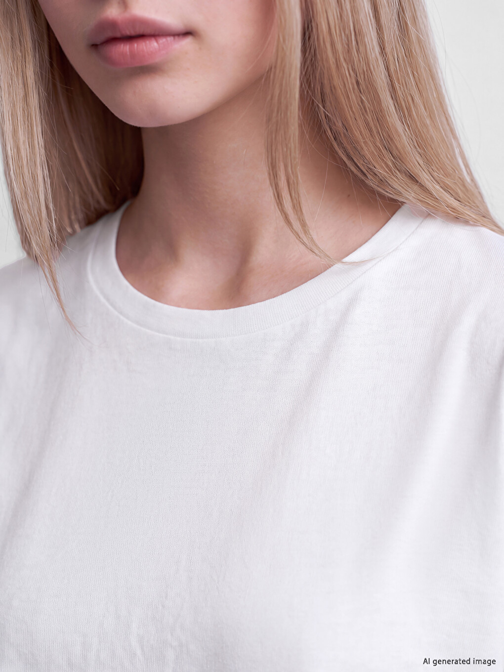 Crew Neck %100 Cotton Women's T-shirt-2