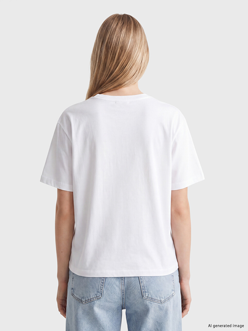 Crew Neck %100 Cotton Women's T-shirt-3