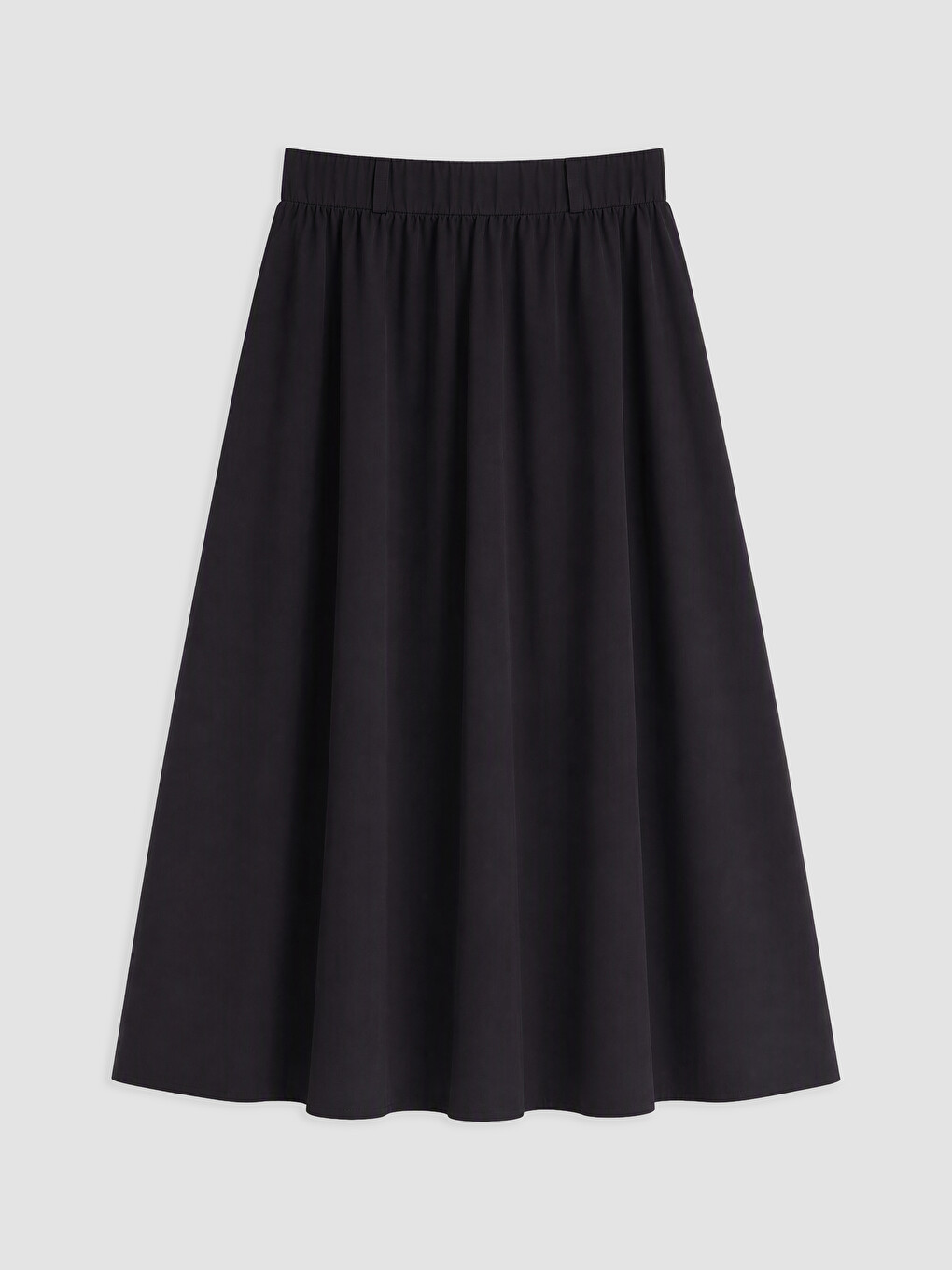 Siyah Beli Lastikli Poplin Kloş Etek