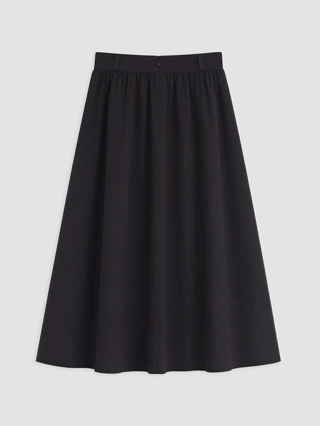 Siyah Beli Lastikli Poplin Kloş Etek-1