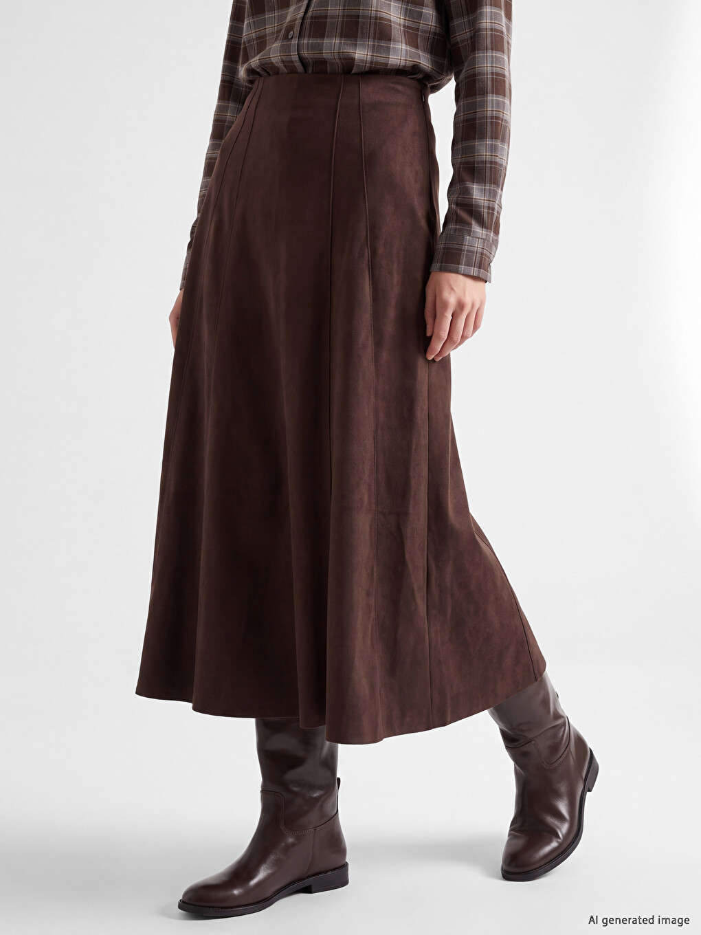 Zippered A Cut Midi Skirt-1