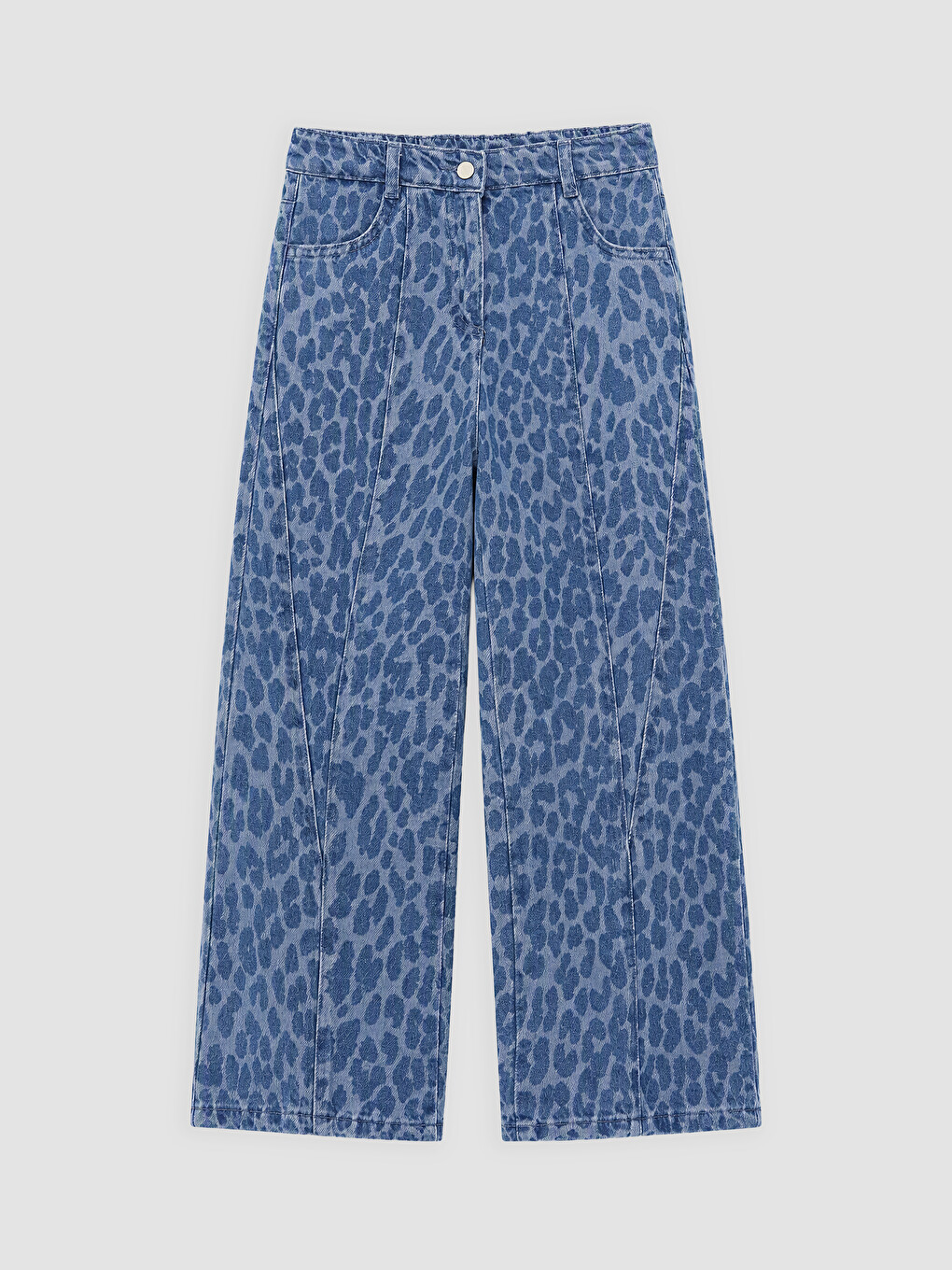 Regular Fit Leopard Print Girls' Jean