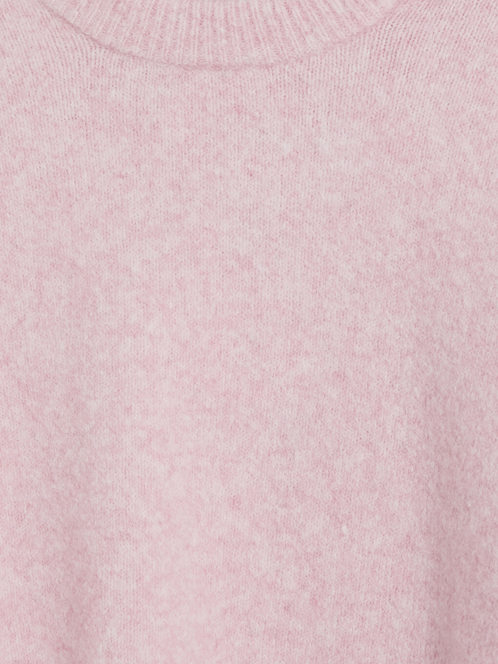Pembe Oversize Yün Karışımlı Kadın Triko Kazak-5