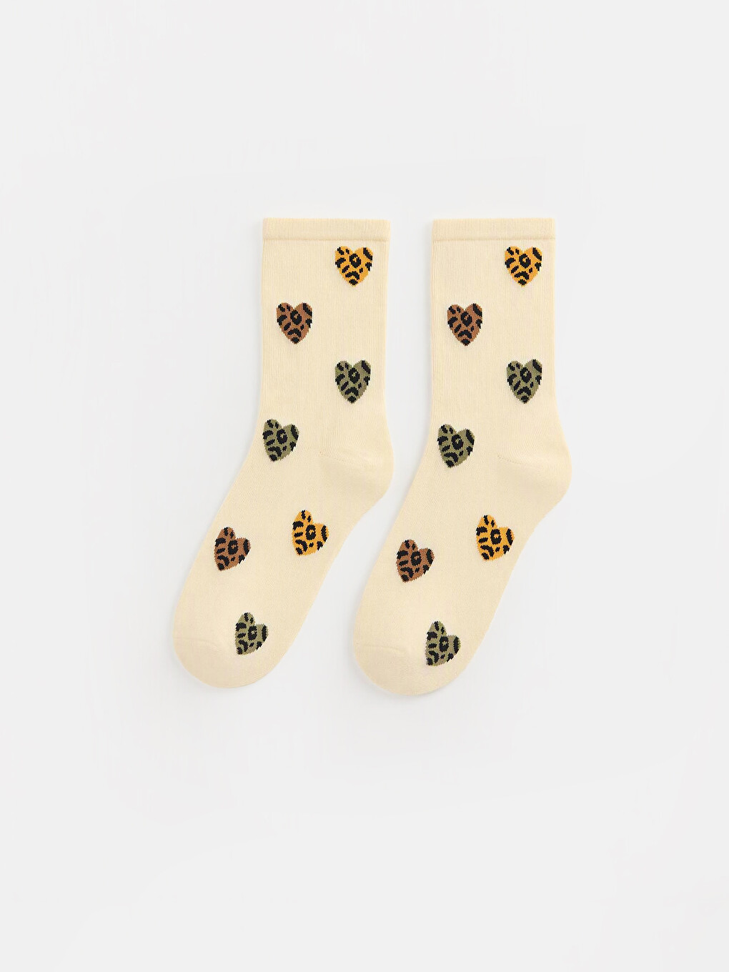 Boxed Heart Patterned Women's Ankle Socks-1