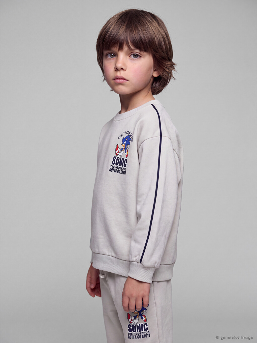 Sonic Printed Boys' Tracksuit Set-1