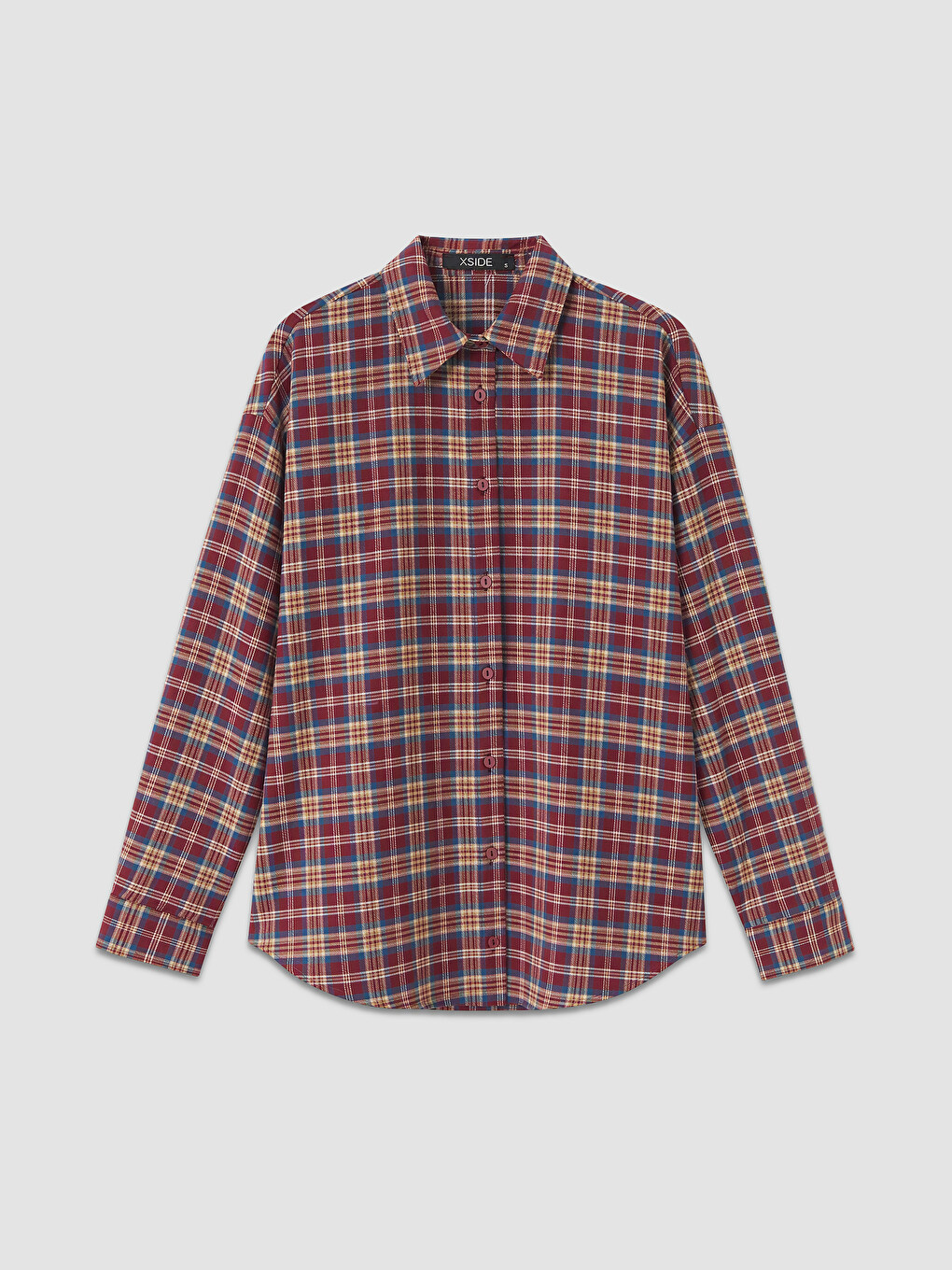 Woman Bordeaux Flannel Shirt