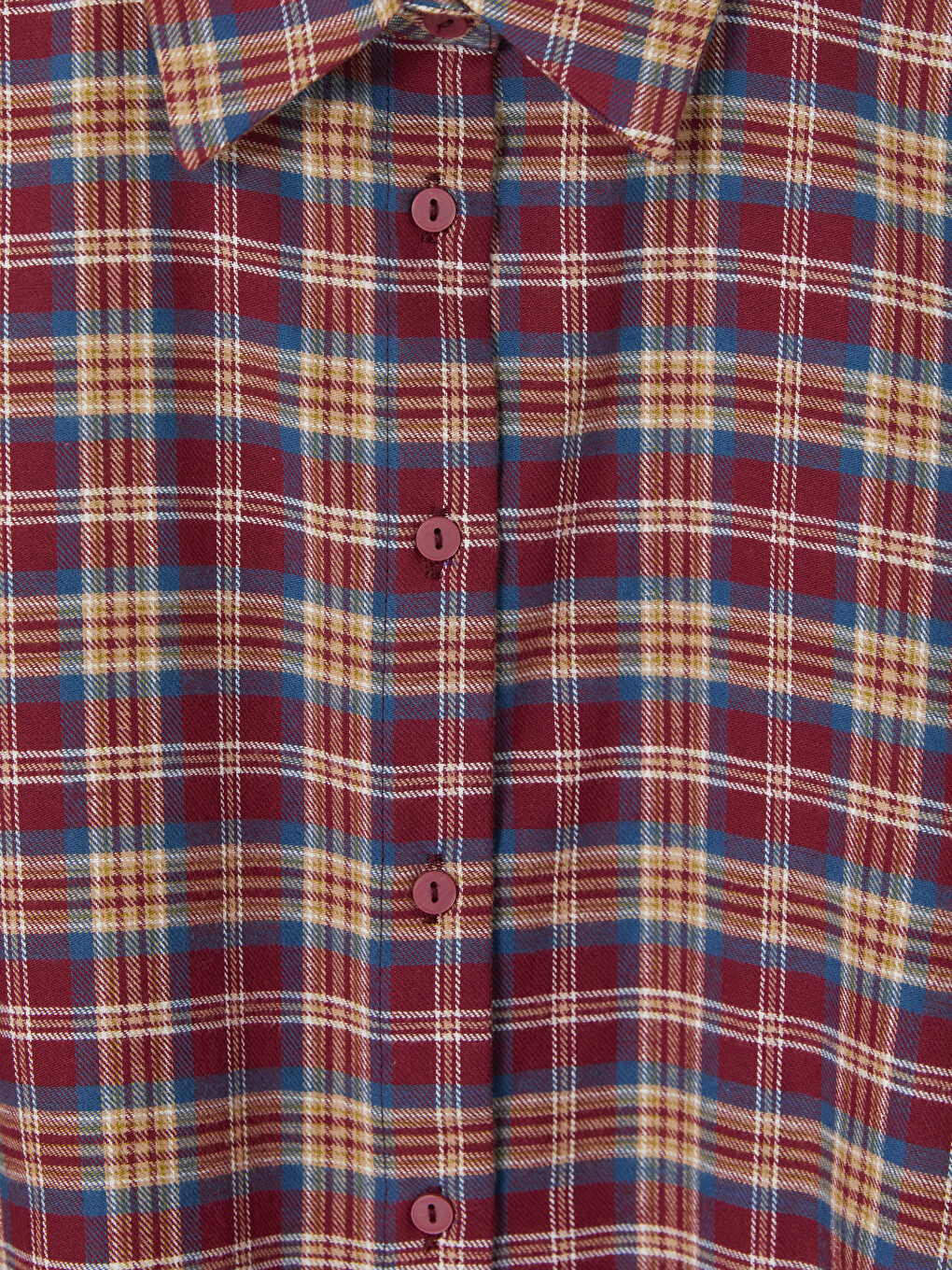 Woman Bordeaux Flannel Shirt-2