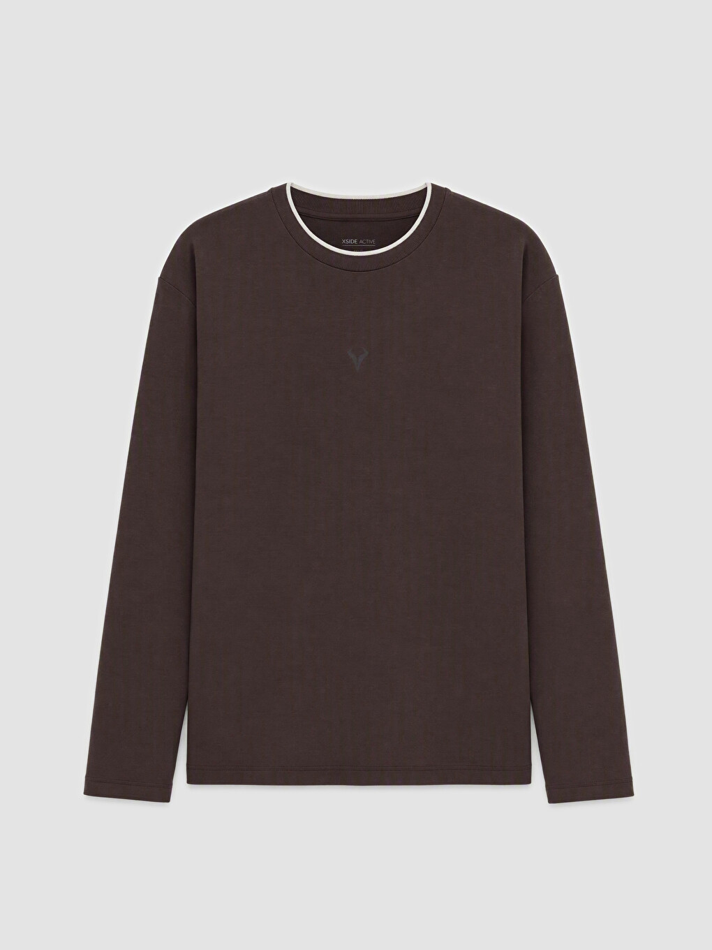 Mürdüm Bisiklet Yaka Nakışlı Erkek Sweatshirt