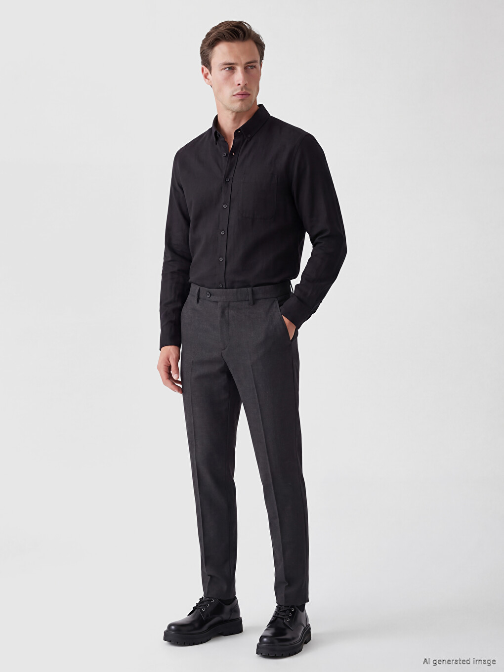 Regular Fit Dobby Men's Shirt-1