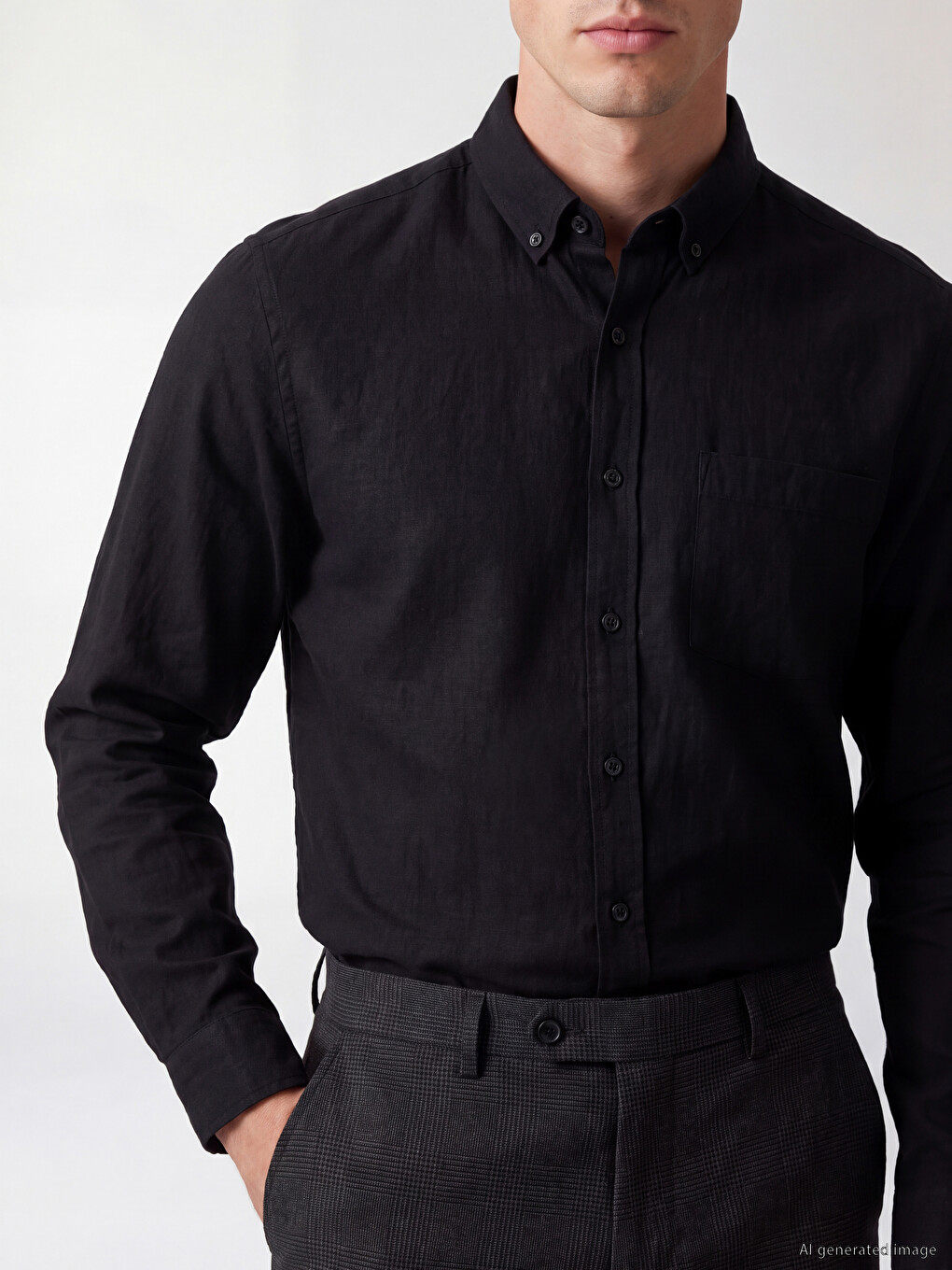 Regular Fit Dobby Men's Shirt-2