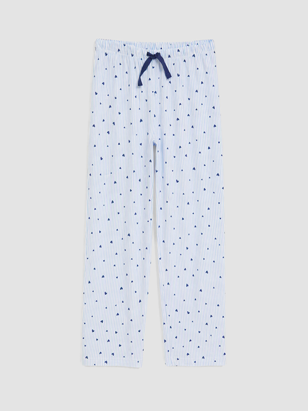 Mavi Kalp Baskılı Kadın Pijama Altı
