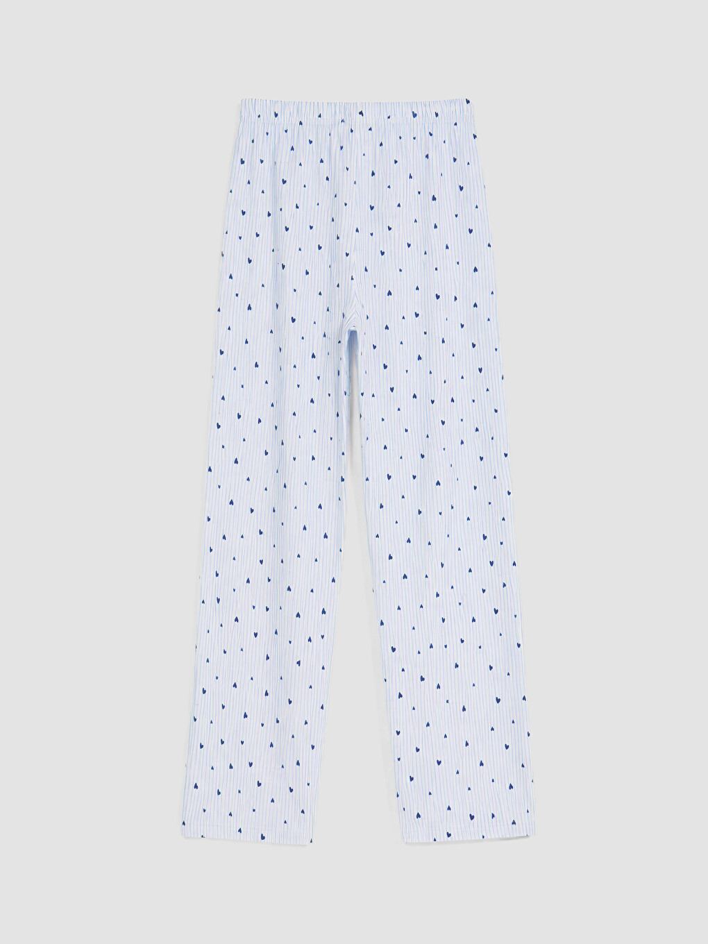 Mavi Kalp Baskılı Kadın Pijama Altı-2