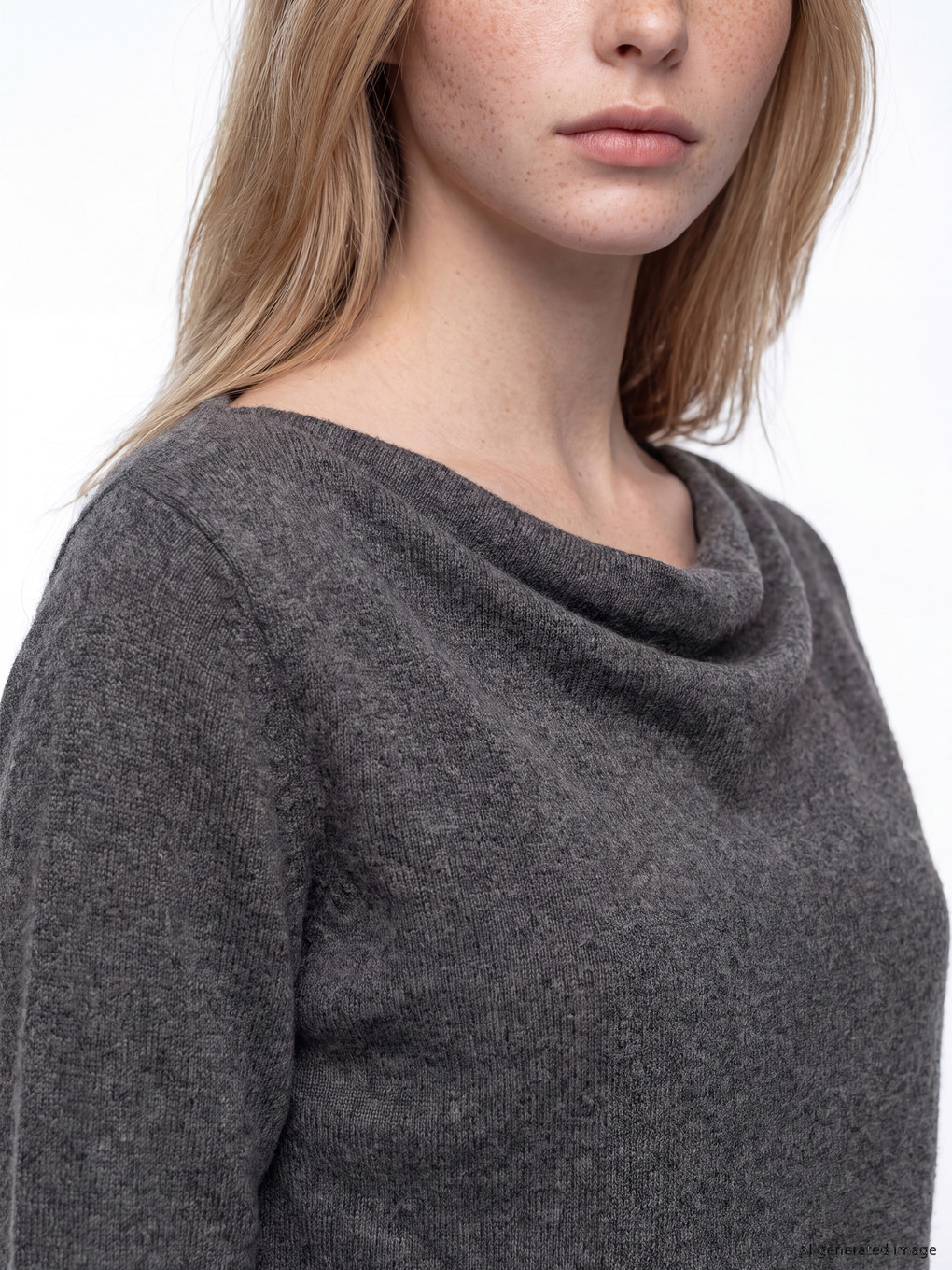 Antrasit Kayık Yaka Kadın Sweatshirt-2