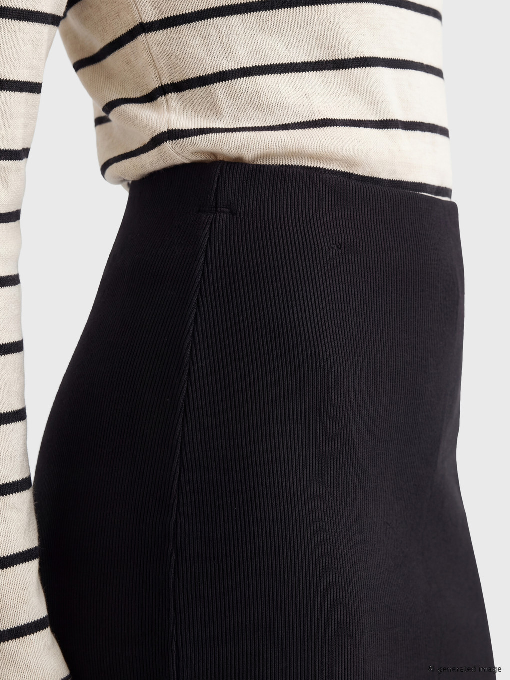 Elastic Waist Slit Skirt-2