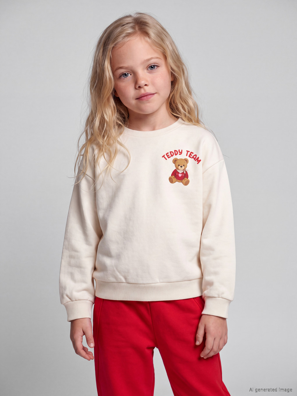 Teddy Bear Printed Girls' Set-2