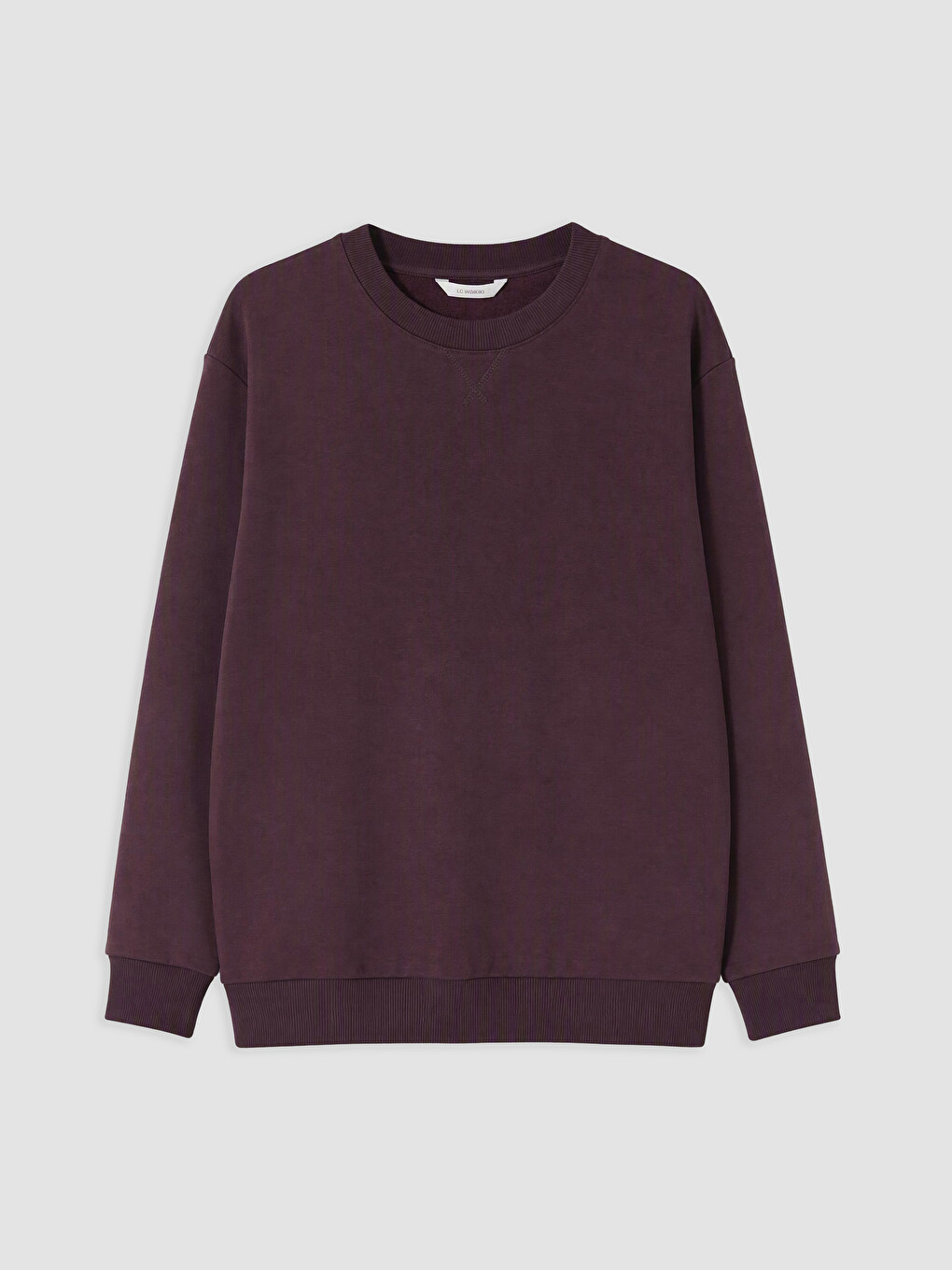 Mürdüm Bisiklet Yaka Erkek Sweatshirt