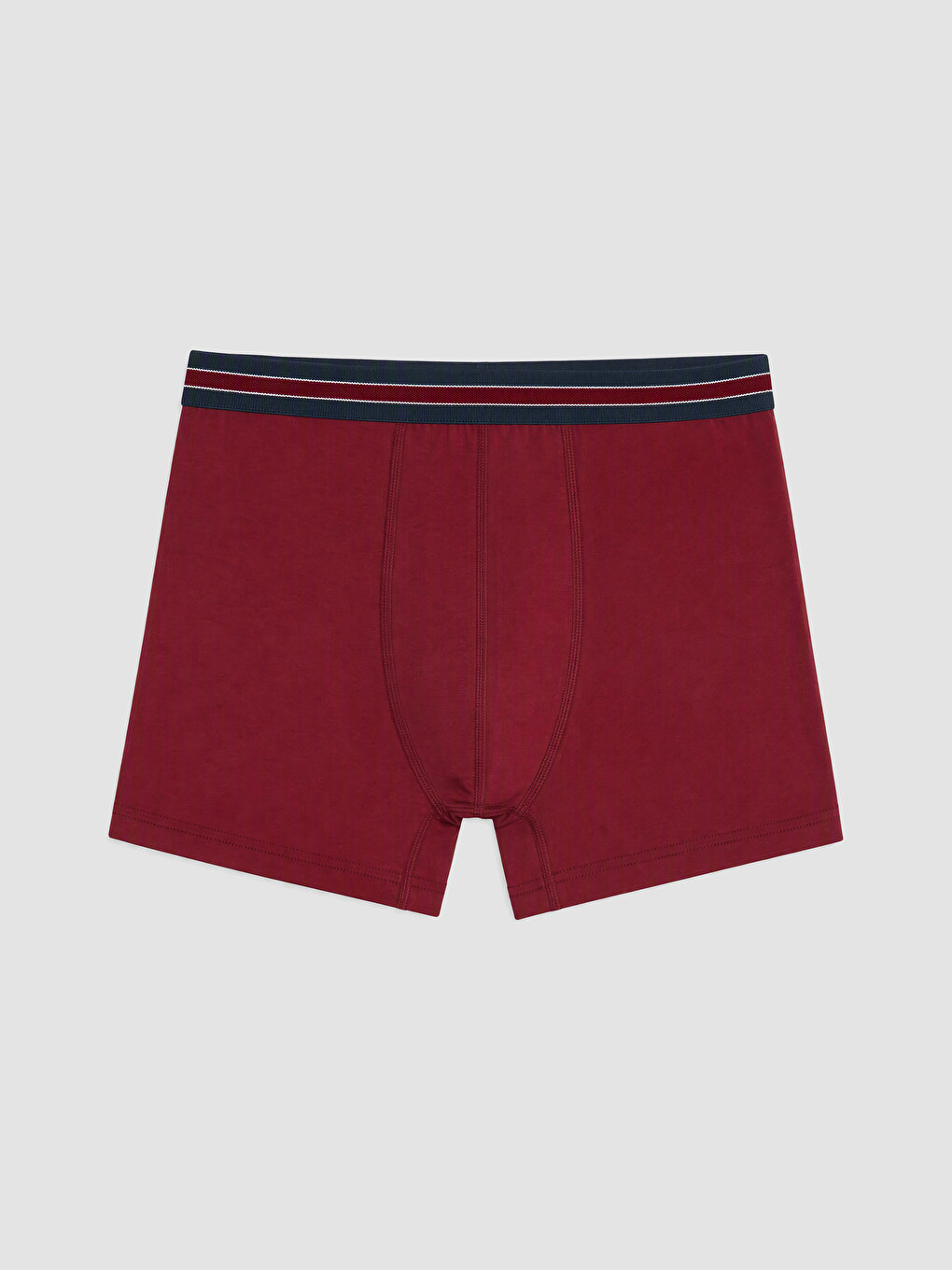 Bordo Pamuklu Esnek Erkek 3'lü Boxer Paket-1