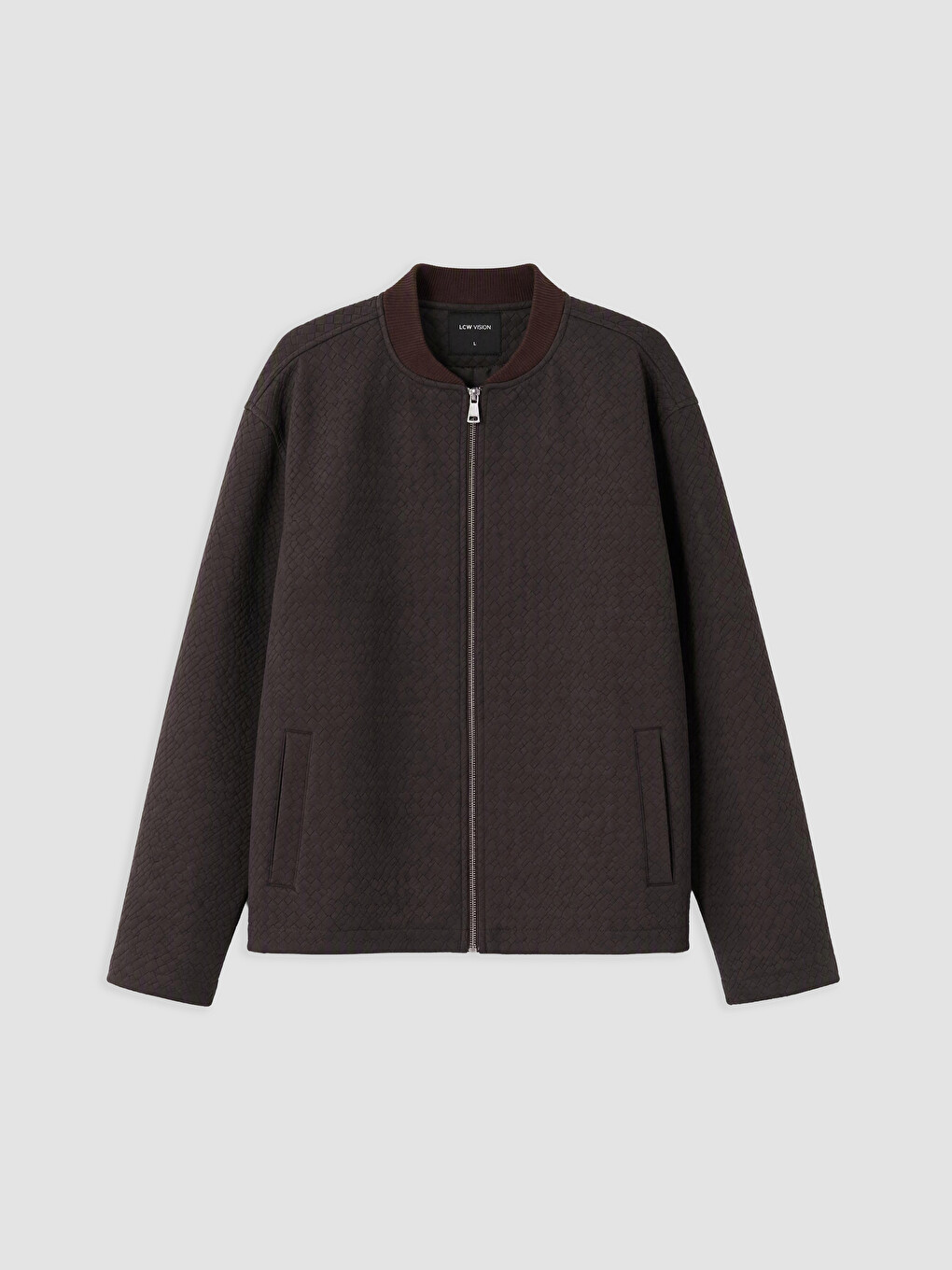 Kahverengi Loose Fit Erkek Bomber Ceket-4