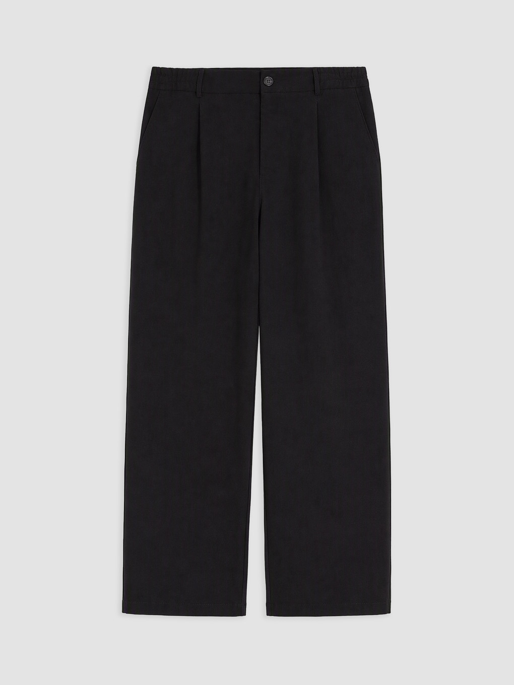 Siyah Loose Fit Erkek Pileli Pantolon-4