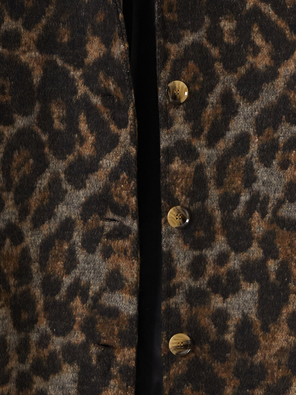 Kahverengi Beli Kuşaklı Leopar Desenli Kadın Kaşe Kaban-8