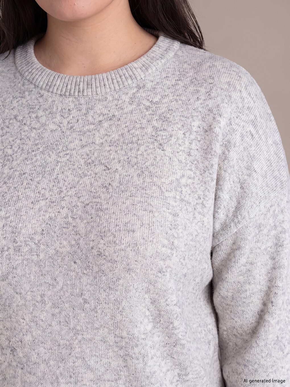 Plus Size Wool Blended Women's Sweater-1