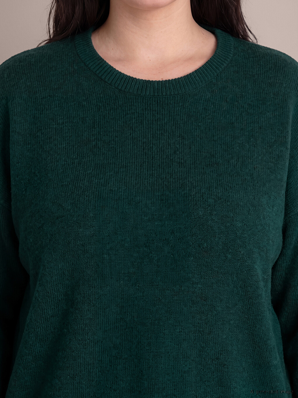 Plus Size Wool Blended Women's Sweater-1