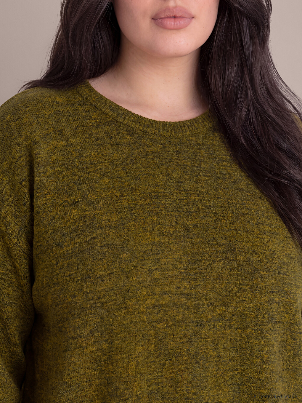 Plus Size Wool Blended Women's Sweater-1