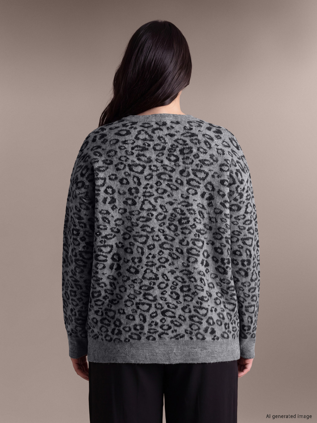 Pulovër Triko Me Print Leopardi Për Gra-3