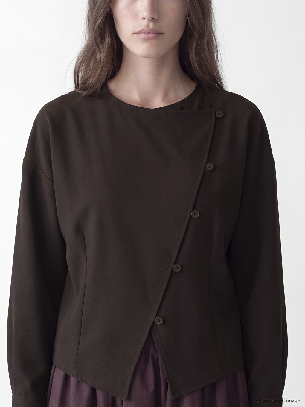 Asymmetric Buttoned Blouse-2