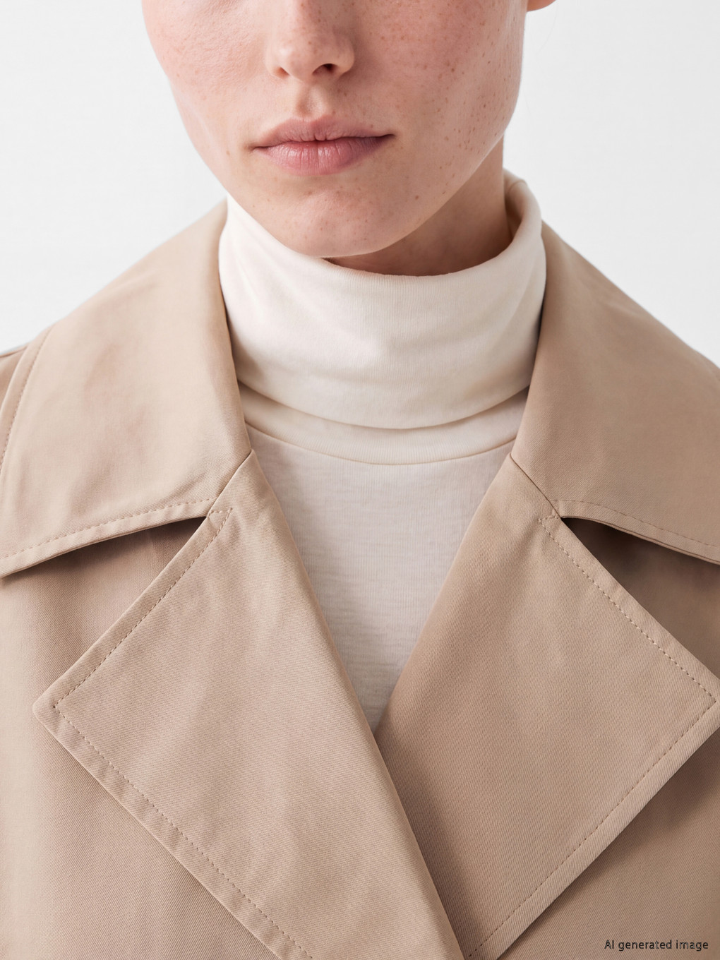 Double Breasted Collar Oversize Women's Trench Coat-2