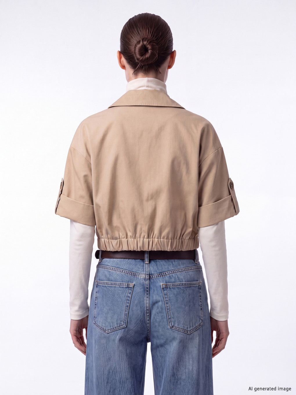 Double Breasted Collar Oversize Women's Trench Coat-3