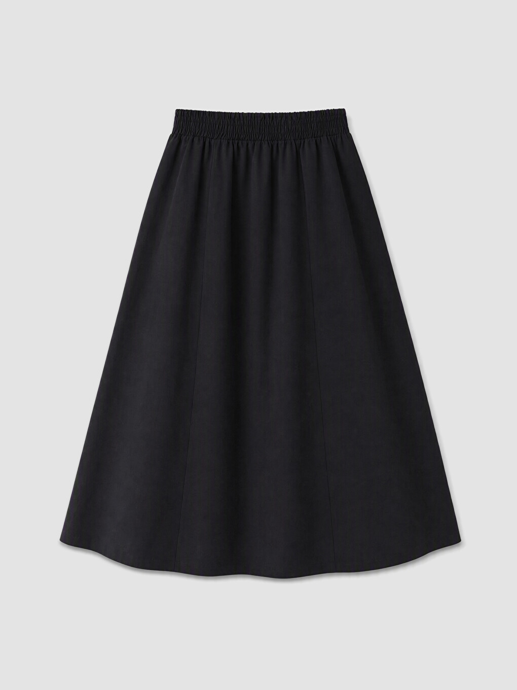 Siyah Beli Lastikli A Kesim Poplin Etek-1