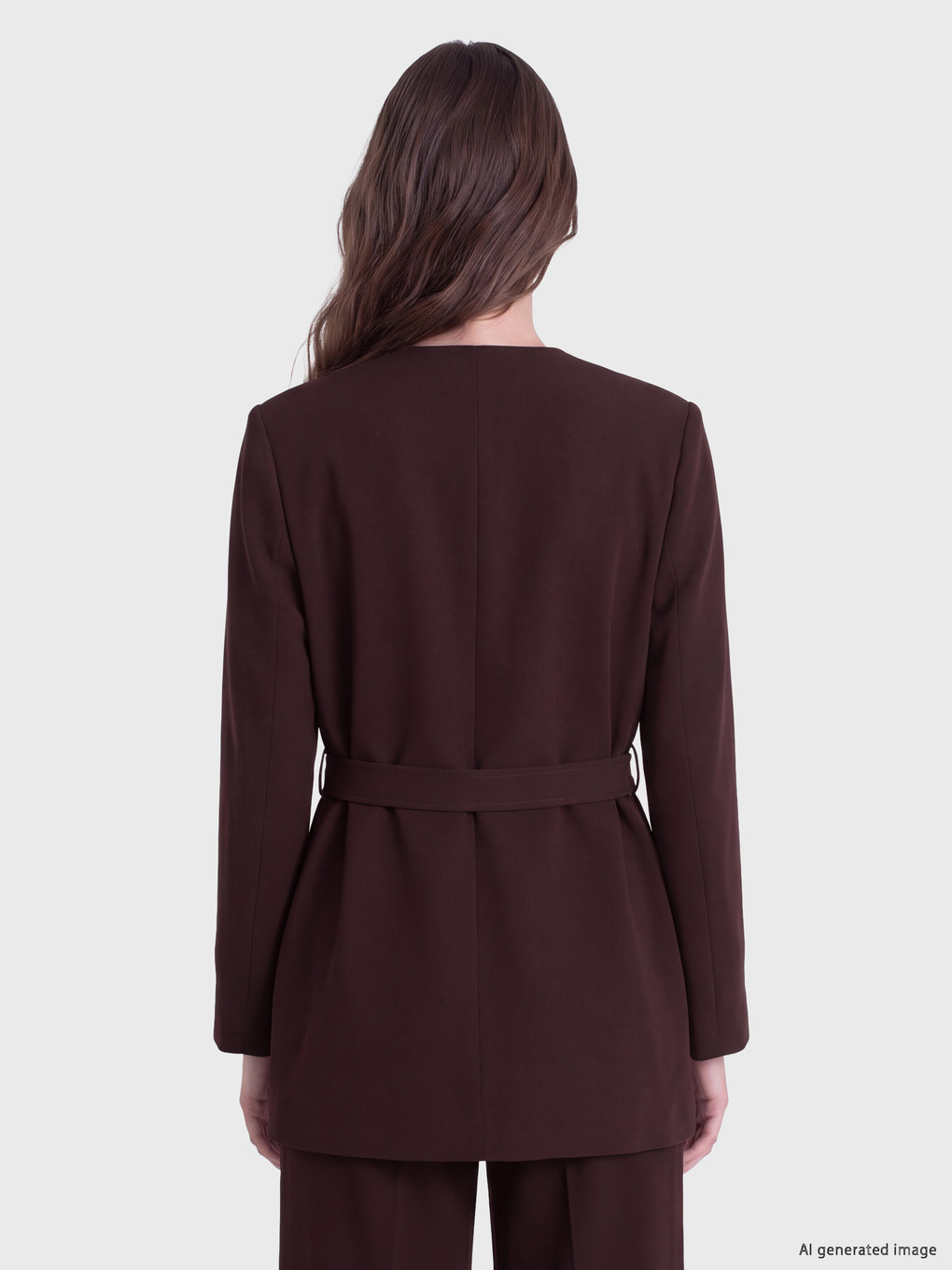 Crew Neck Sash Women's Jacket-3