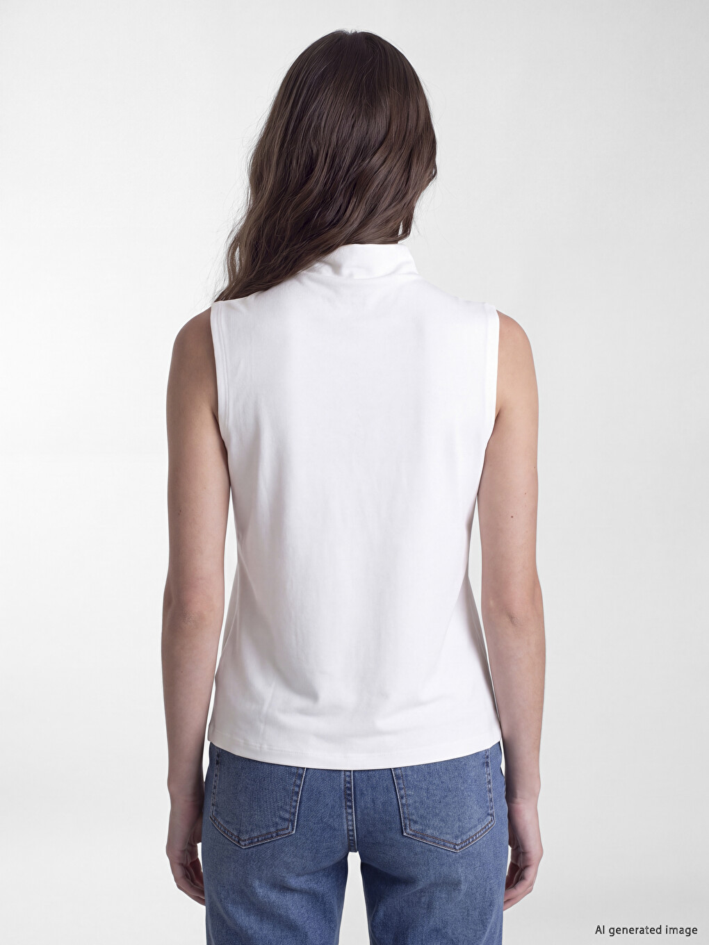 Mock Neck Women's Tank Top-3