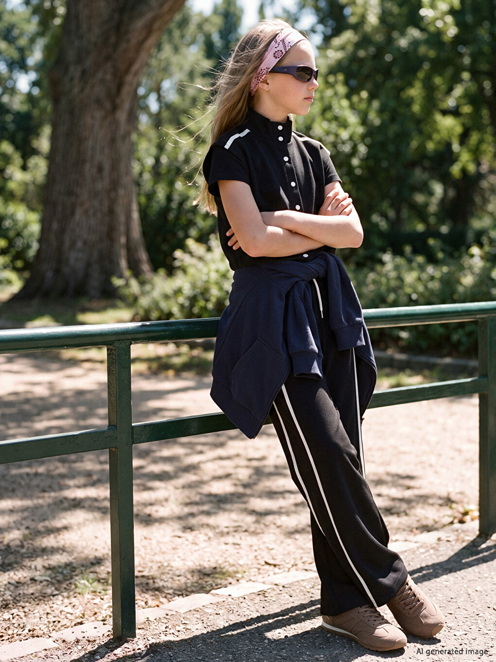 Teenage Girl Black Sweatpants-1
