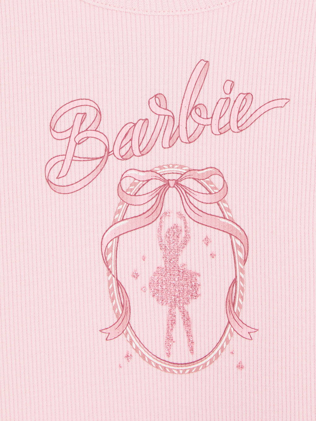 Pembe Barbie Baskılı Tütülü Elbise-2