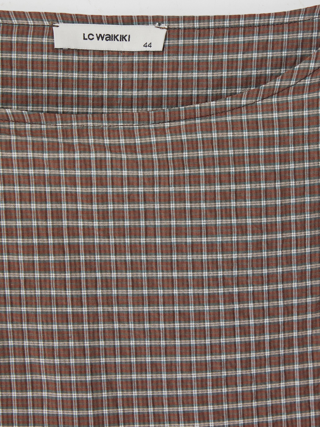 Plus Size Plaid Shawl Detailed Blouse-3