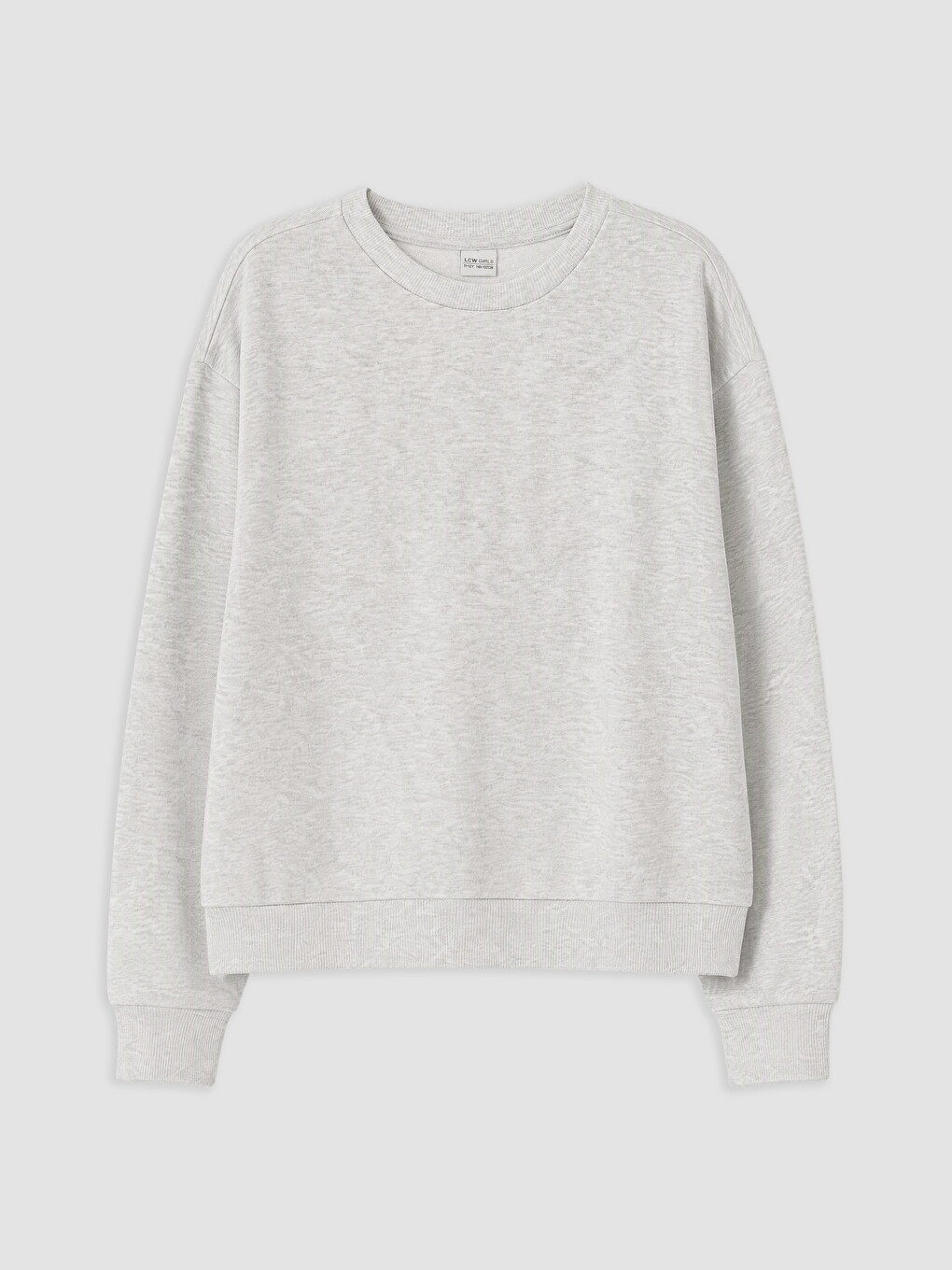 Gri Bisiklet Yaka Kız Çocuk Sweatshirt