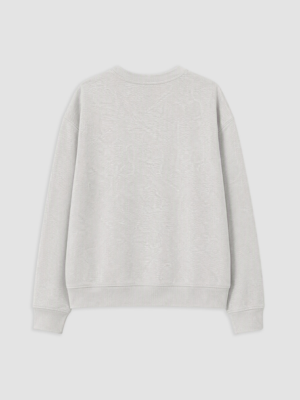 Gri Bisiklet Yaka Kız Çocuk Sweatshirt-1