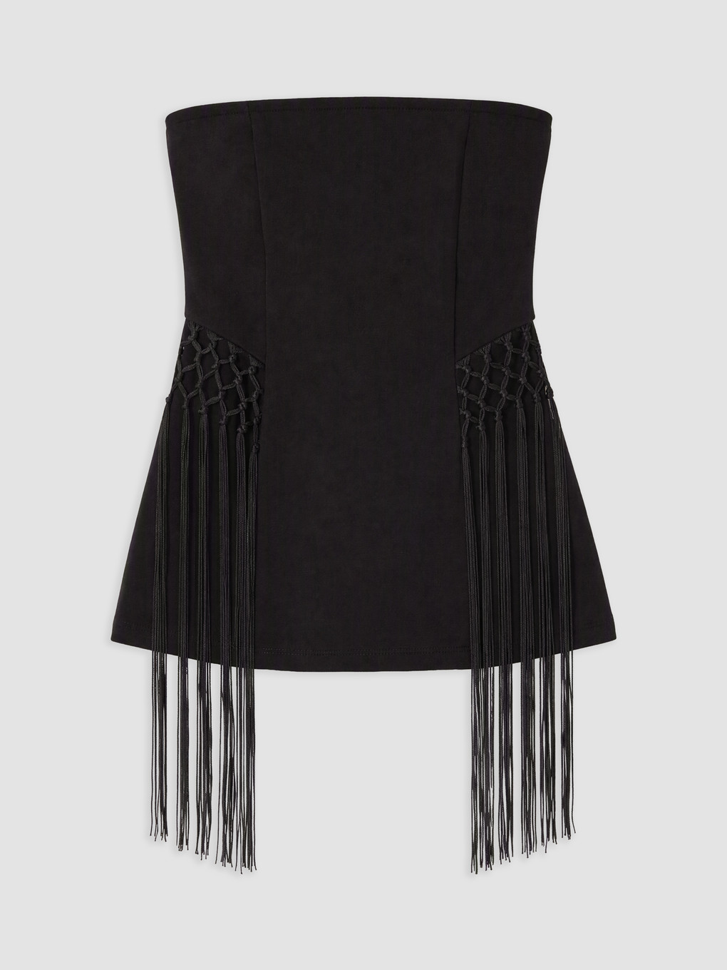 Strapless Collar Tasseled Blouse